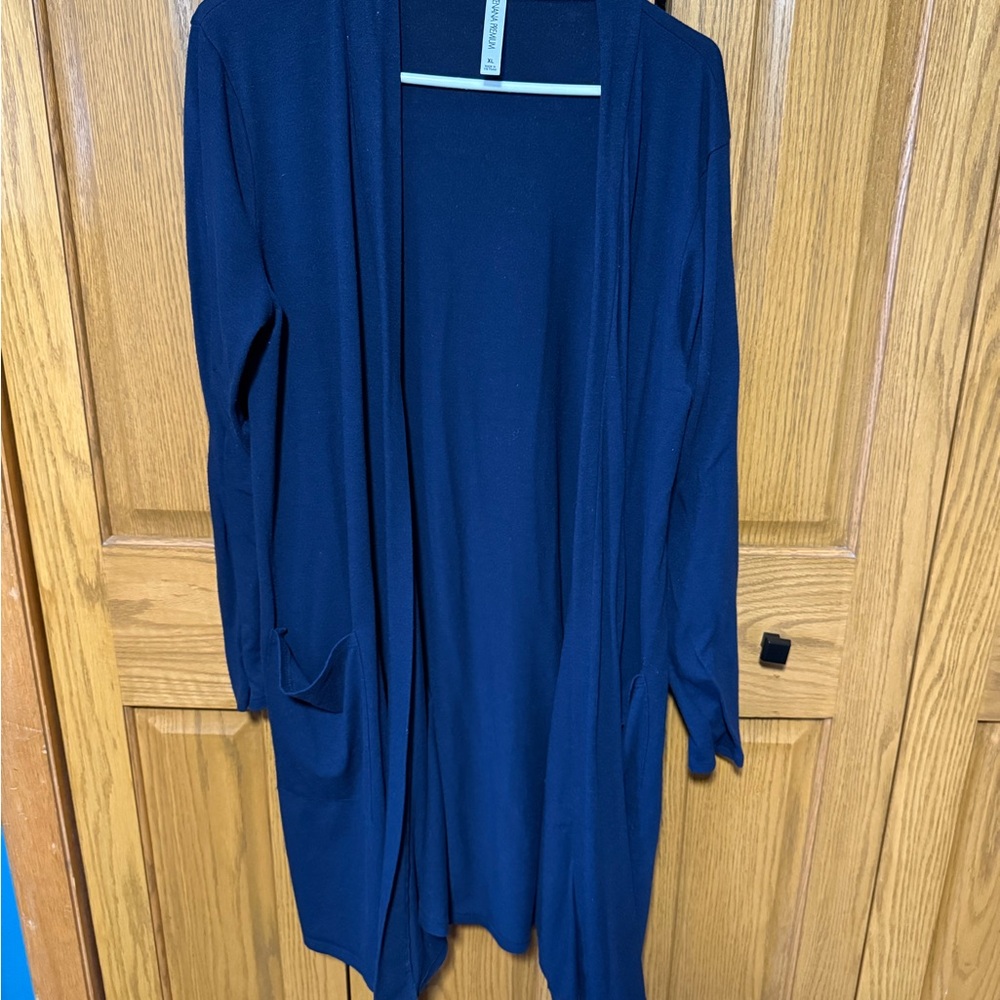 Women's Navy Blue Open Front Cardigan